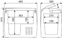 Waeco CDF18 cooler dimoensions